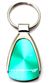 Dodge Stripes Aqua Green Logo Metal Chrome Tear Drop Key Chain Ring Fob