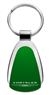 Genuine Chrysler Aqua Green Logo Metal Chrome Tear Drop Key Chain Ring Fob