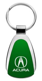 Genuine Acura Aqua Green Logo Metal Chrome Tear Drop Key Chain Ring Fob