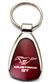 Ford Mustang GT Burgundy Red Logo Metal Chrome Tear Drop Key Chain Ring Fob