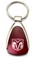 Genuine Dodge Ram Burgundy Red Logo Metal Chrome Tear Drop Key Chain Ring Fob