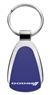 Authentic Dodge Stripes Blue Logo Metal Chrome Tear Drop Key Chain Ring Fob