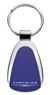 Authentic Chrysler Blue Logo Metal Chrome Tear Drop Key Chain Ring Fob