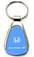 Authentic Honda Civic Si Blue Logo Metal Chrome Tear Drop Key Chain Ring Fob