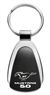 Genuine Ford Mustang 5.0 Logo Metal Black Chrome Tear Drop Key Chain Ring Fob