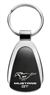 Genuine Ford Mustang GT Logo Metal Black Chrome Tear Drop Key Chain Ring Fob