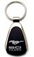 Ford Mustang 50 Years Logo Metal Black Chrome Tear Drop Key Chain Ring Fob