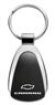 Genuine Chevrolet Camaro Logo Metal Black Chrome Tear Drop Key Chain Ring Fob