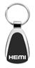 Genuine Dodge Hemi Logo Metal Black Chrome Tear Drop Key Chain Ring Fob