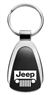 Genuine Jeep Grille Logo Metal Black Chrome Tear Drop Key Chain Ring Fob