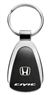 Genuine Honda Civic Logo Metal Black Chrome Tear Drop Key Chain Ring Fob