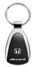 Genuine Honda Accord Logo Metal Black Chrome Tear Drop Key Chain Ring Fob