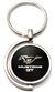 Black Ford Mustang GT Logo Brushed Metal Round Spinner Chrome Key Chain Ring