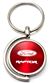 Red Ford Raptor Logo Brushed Metal Round Spinner Chrome Key Chain Spin Ring