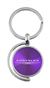 Purple Chrysler Logo Brushed Metal Round Spinner Chrome Key Chain Spin Ring