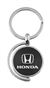 Black Honda Logo Brushed Metal Round Spinner Chrome Key Chain Spin Ring