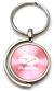 Pink Subaru Logo Brushed Metal Round Spinner Chrome Key Chain Spin Ring