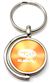 Orange Subaru Logo Brushed Metal Round Spinner Chrome Key Chain Spin Ring