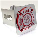 Fire Department Logo Chrome Tow 2" Receiver Hitch Cover Stainless Steel Plug 