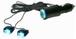 12V Cigarette Lighter Plug Blue LED Accent Light Beams for Auto-Car Interior