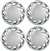 14" Premium Car Vector Silver Wheel/Rim Hub Caps Covers - Set of 4