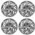 14" Premium Car Silver Wheel/Rim Hub Caps Covers w/Chrome Bolt Nuts - Set of 4