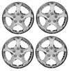 14" Premium Car Chrome 5 Spoke Wheel/Rim Hub Caps Covers w/Bolt Nuts - Set of 4