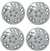 14" Premium Car Silver Wheel/Rim Hub Caps Covers w/Chrome Bolt Nuts - Set of 4