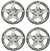 15" Premium Car Chrome 5 Spoke Wheel/Rim Hub Caps Covers w/Bolt Nuts - Set of 4