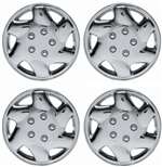 15" Premium Car Chrome Wheel/Rim Hub Caps Covers w/Bolt Nuts - Set of 4