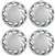 15" Premium Car Vector Silver Wheel/Rim Hub Caps Covers - Set of 4