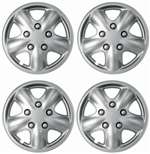 15" Premium Car Silver Wheel/Rim Hub Caps Covers w/Chrome Bolt Nuts - Set of 4