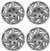 15" Premium Car Silver Wheel/Rim Hub Caps Covers w/Chrome Bolt Nuts - Set of 4