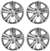 16" Premium Car Silver Wheel/Rim Hub Caps Covers w/Chrome Bolt Nuts - Set of 4