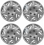 16" Premium Car Silver Wheel/Rim Hub Caps Covers w/Chrome Bolt Nuts - Set of 4