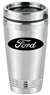 Premium Ford Logo Silver Stainless Steel Travel Coffee Tea Mug Cup Tumbler