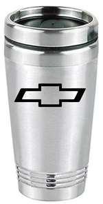 Premium Chevy Logo Silver Stainless Steel Travel Coffee Tea Mug Cup Tumbler