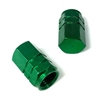 2 Premium Green Aluminum Tire/Wheel Air Stem Valve Caps for Motorcycle-Bike