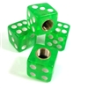 4 Premium Clear Green Dice Tire/Wheel Air Stem Valve Caps for Car-Truck-Hot Rod