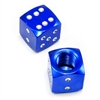 2 Premium Metal Blue Dice Tire/Wheel Air Stem Valve Caps for Bike-Motorcycle