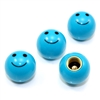 4 Blue Smiley Face Ball Tire/Wheel Air Stem Valve Caps for Car-Truck-Hot Rod