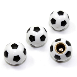 4 Soccer Ball Tire/Wheel Air Stem Valve Caps for Car-Truck-Hot Rod