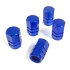 5 Premium Blue Aluminum Tire/Wheel Air Stem Valve Caps for car-truck-hot rod