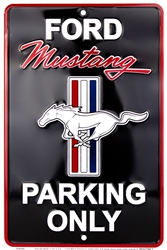 Ford Mustang Parking Only Black/Red 8" x 12" Metal Novelty Sign