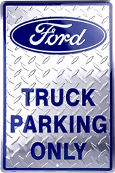 Ford Logo Truck Parking Only Blue Large 12" x 18" Metal Garage Novelty Sign