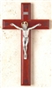Crucifix - 11" Rosewood with Engraved Laser Flower