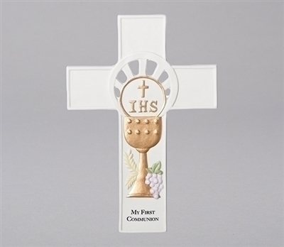 First Communion Wall Cross - 8.25" (With Chalice)