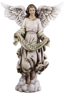 Angel with "Gloria" Banner (For 39" Full-Color Nativity)