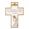 First Communion Wall Cross Praying Girl - 8.5"