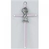 Cross - 6" Praying Girl (Pink Inlay)